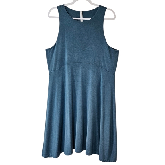 Athleta Santorini Thera Dress Womens M Teal Stretchy Soft Pullover - Picture 2 of 10